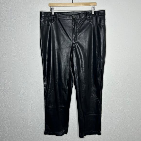 Joie Vegan Leather Straight Leg Pants 18 - Picture 3 of 9